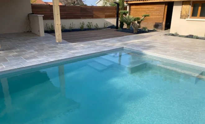 Création d’une piscine de A à Z, Saint-Galmier, AUDOUARD Paysagiste
