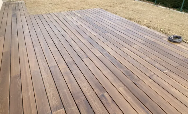 Terrasse en bois à cuzieu, Saint-Galmier, AUDOUARD Paysagiste
