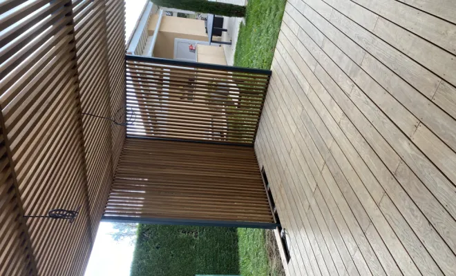 Terrasse en bois à Cuzieu, Saint-Galmier, AUDOUARD Paysagiste